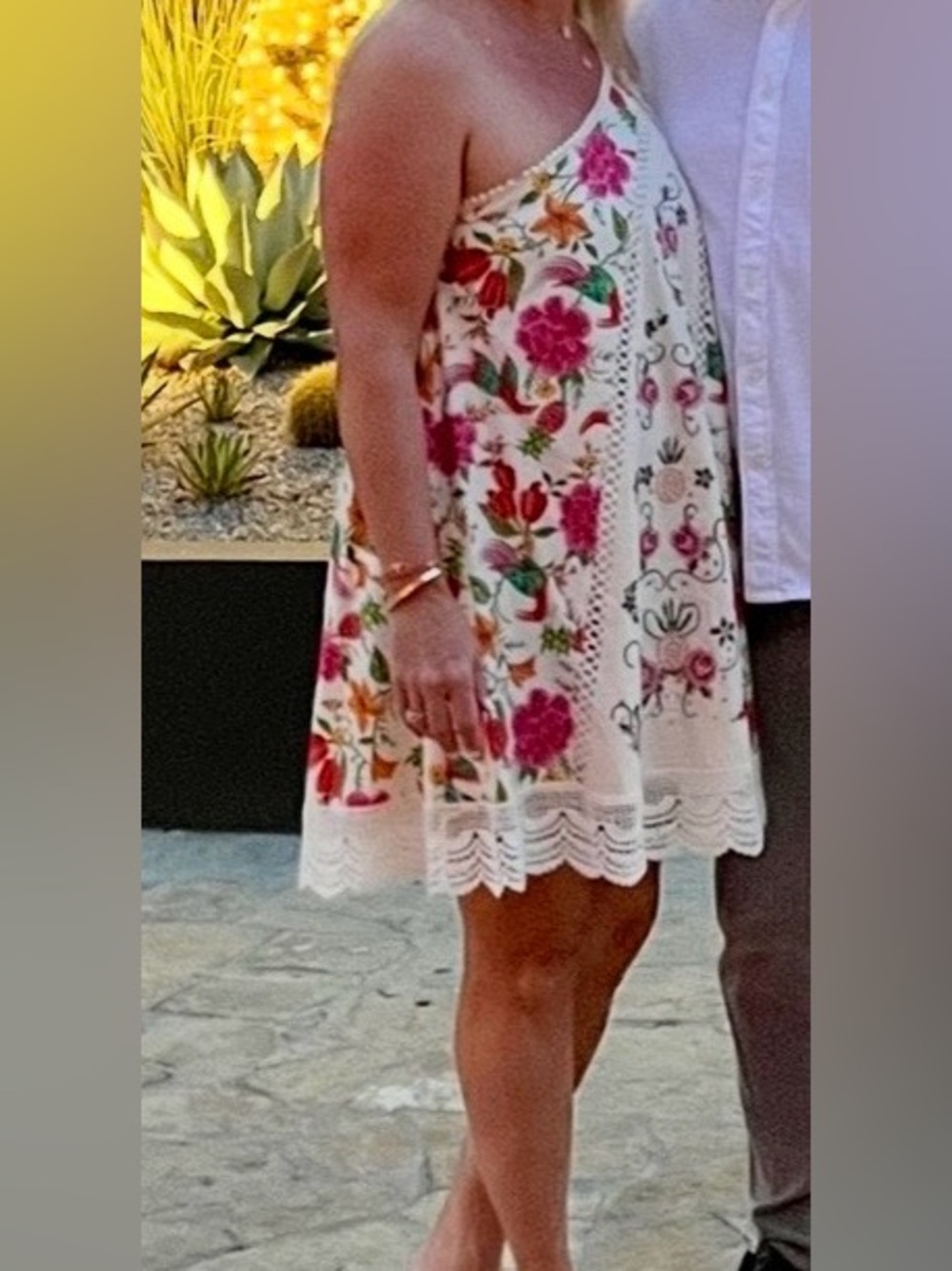 Farm Rio Embroidered Sundress with Scalloped Hem